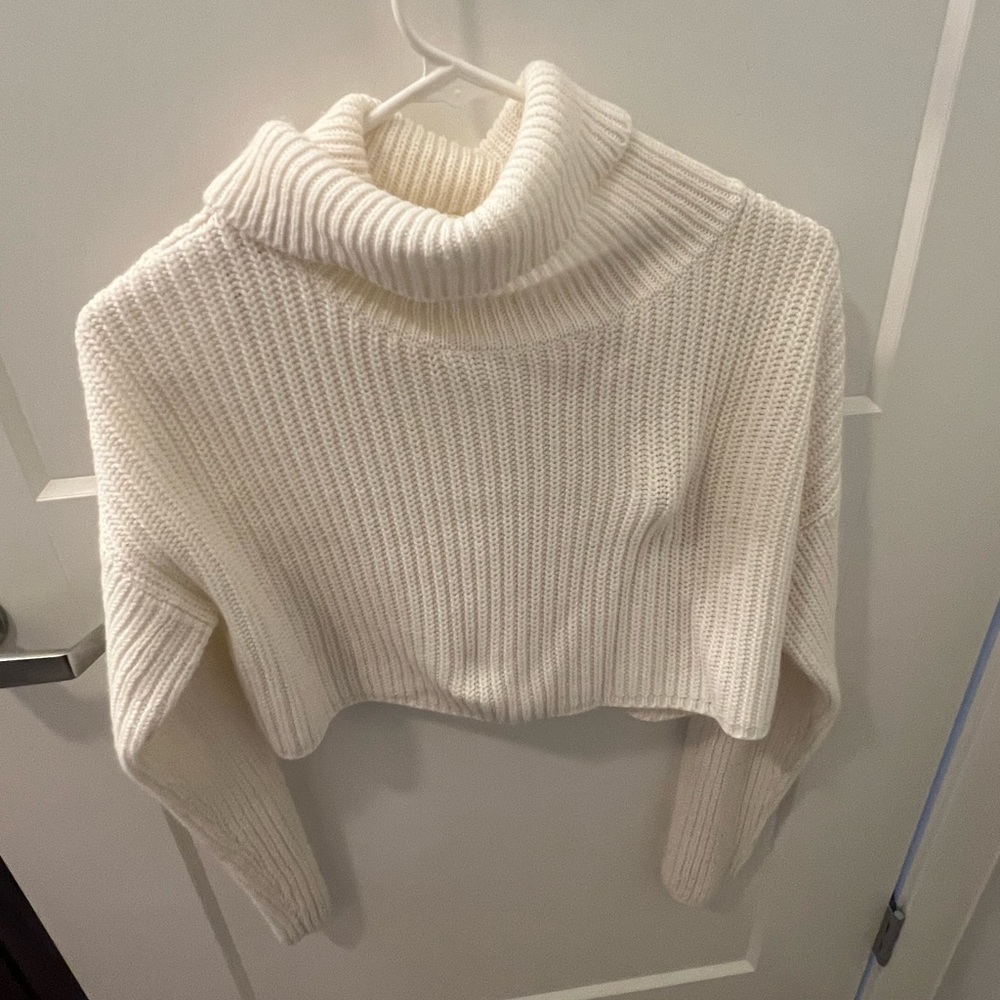 White cropped sweater